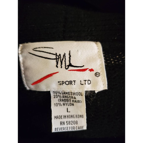 SML Size L Black Lambswool Cardigan - Picture 3 of 4